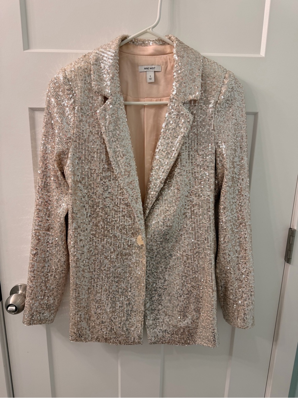 Nine West Champagne Sequin Blazer